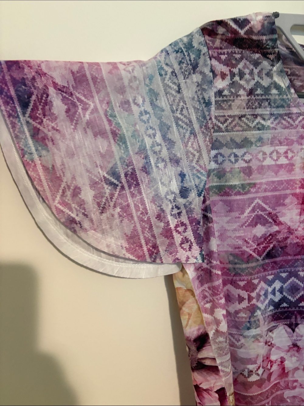 Concepts Floral Short Sleeve Scoop Neck Top - Pink Multi - Picture 4 of 4